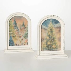Vintage Framed Holiday Scene - Choose Style