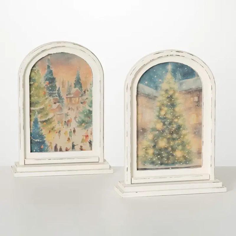 Vintage Framed Holiday Scene - Choose Style