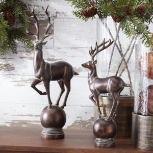 Whitewashed Deer Set on Ball