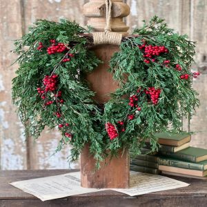 20" Berry Emerald Falls Berry Touch Hanging Wreath