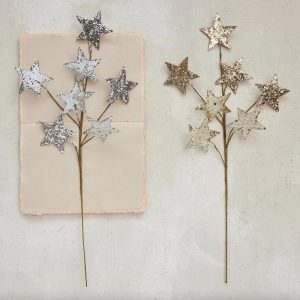 22" Paper Glitter Star Spray - Choose Style