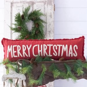 36" Merry Christmas Stone Washed Pillow