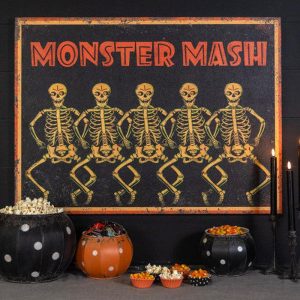 36" Vintage Style Dancing Skeletons Monster Mash Sign
