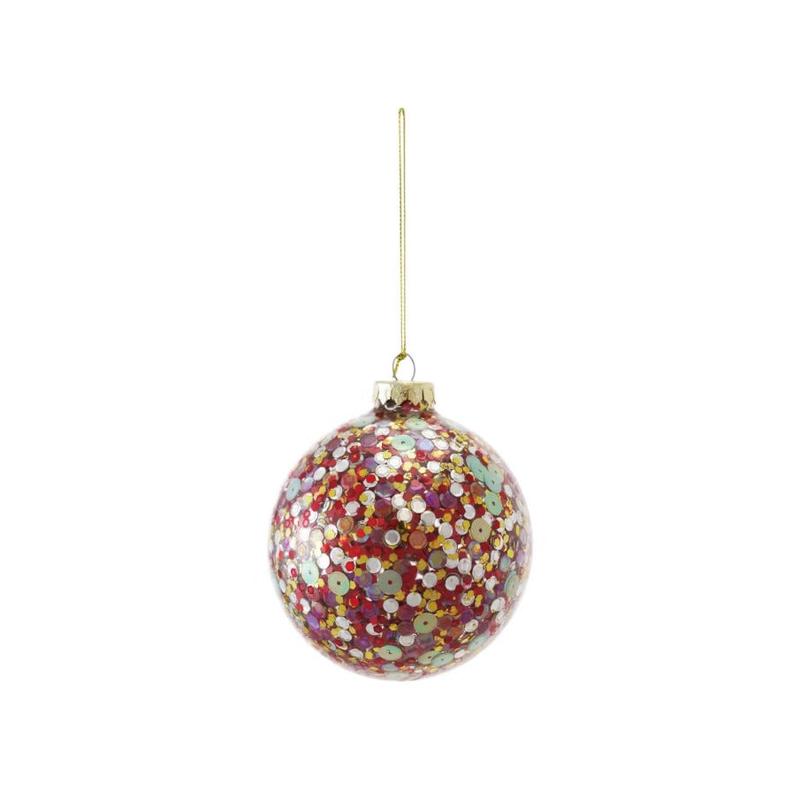 4" Sequins Glass Ornament