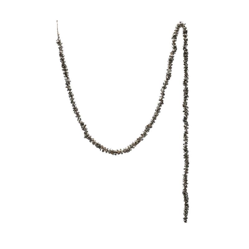 72" Silver Glitter Ball Garland