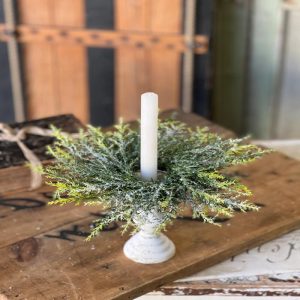 9" Glitzen Pine Candle Ring with 1.5" inner