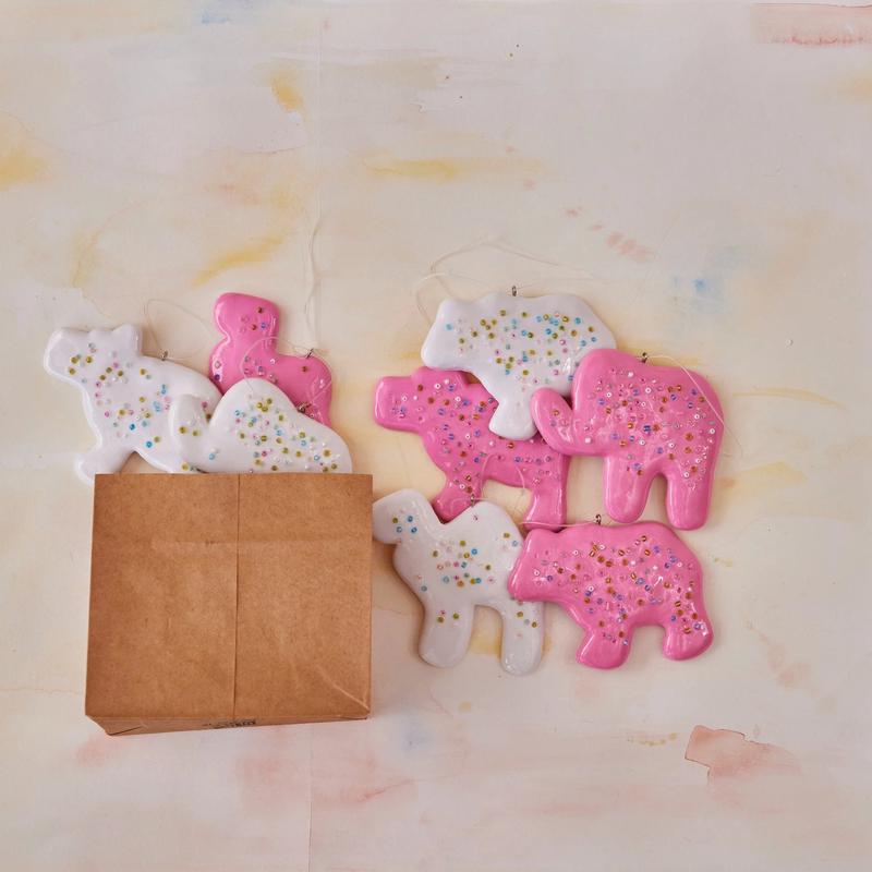 Animal Cookie Clay Ornament Set - Choose Style