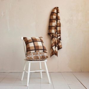 Brown Plaid Sherpa Throw