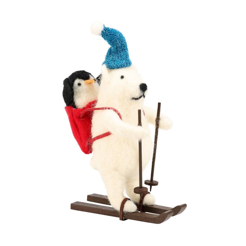 Felt Ski Bear with Penquin