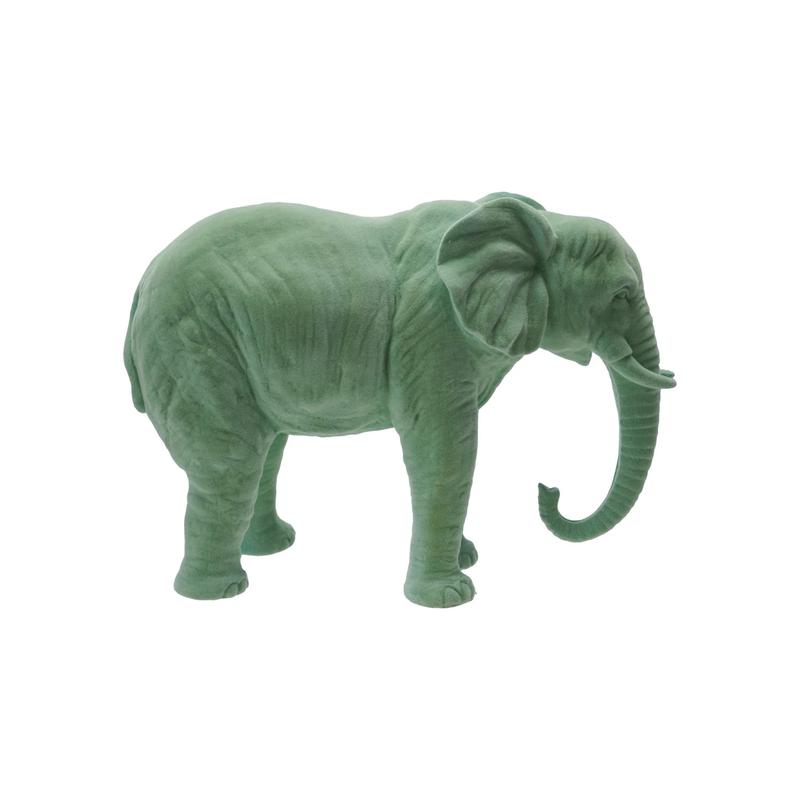 Flocked Green Elephant