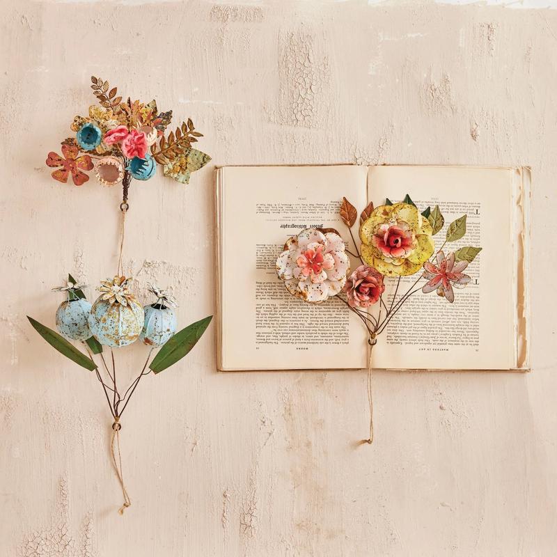 Hand-Painted Vintage Style Metal Toleware Ornaments - Choose Style