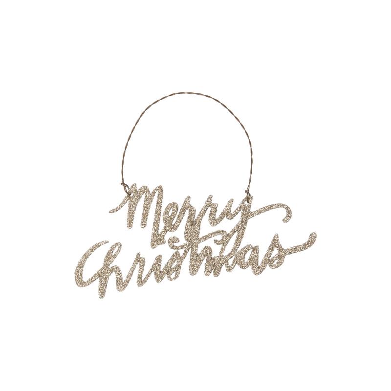 Merry Christmas Glitter Ornament