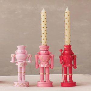 Nutcracker Shaped Taper Candle Holder - Choose Color