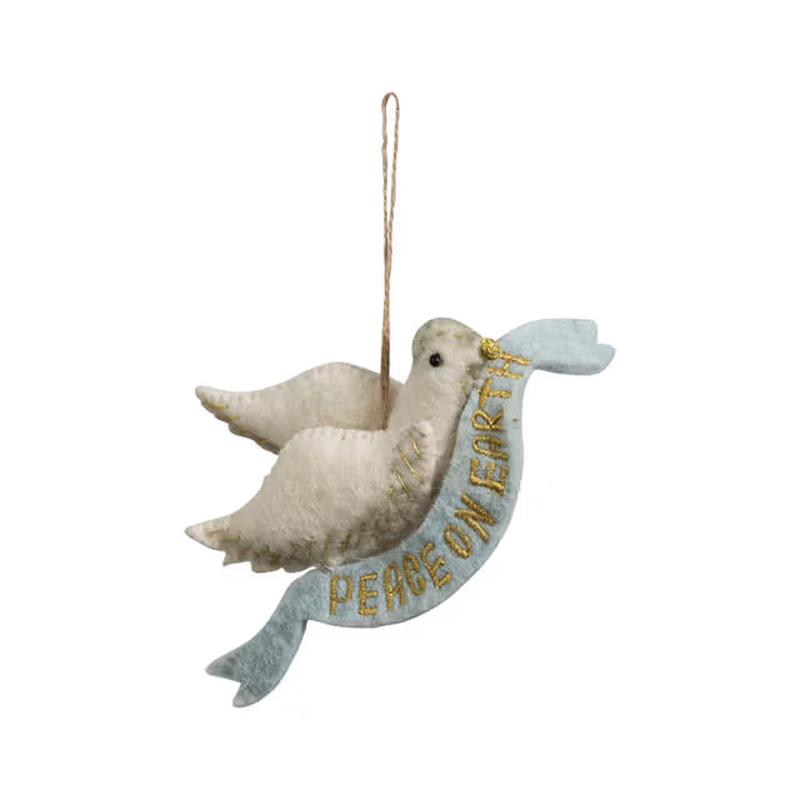 Peace On Earth Felt Dove Ornament
