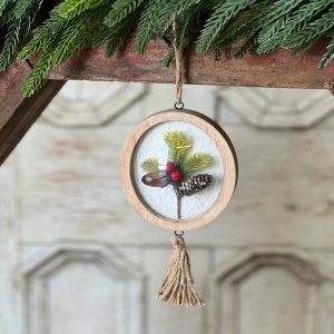Piece of Holiday Ornament - Pinecone and Acorn