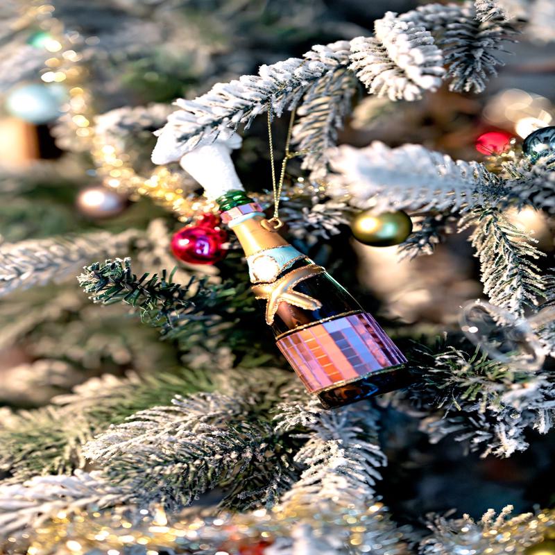 Popping Champagne Glass Ornament