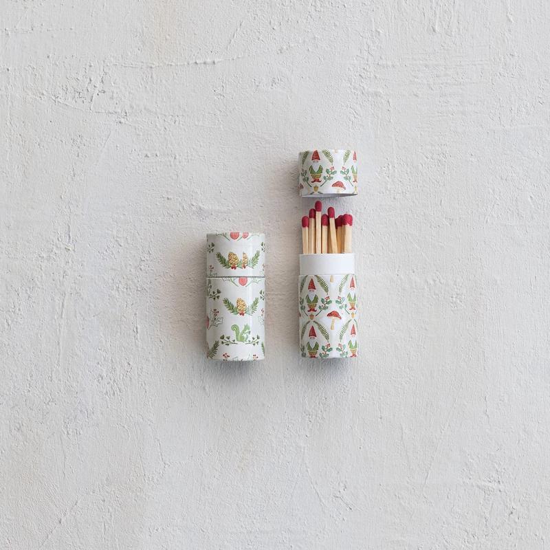 Set of 2 Seasonal Pattern Design Safety Matches in Tube