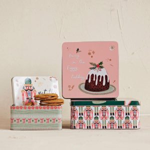 Set of 3 Embossed Holiday Treat Tins