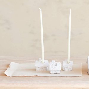 Set of 3 House Shaped Taper Holders - Holds 1/4" Taper