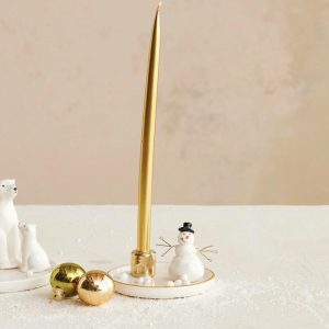 Snowman Taper Candle Holder - Holds 1/2" Taper