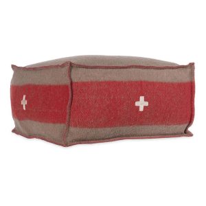 Swiss Army Pouf - Brown and Red