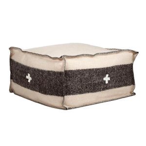 Swiss Army Pouf - Cream and Black