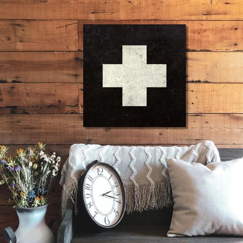 Swiss Cross Canvas Wall Art - Choose Size