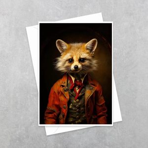 Victorian Fox Wearing A Suit - Note Card