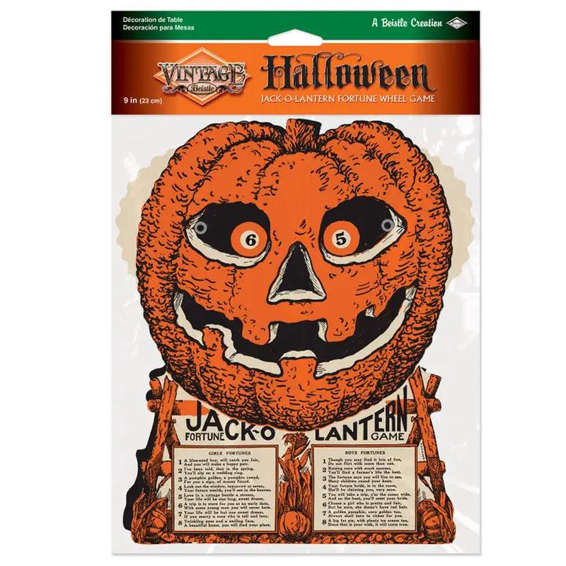 Vintage Style Halloween Jack-O-Lantern Fortune Wheel Game