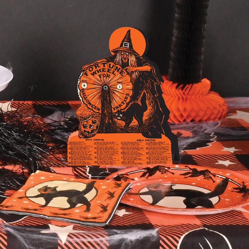 Vintage Style Halloween Witch Fortune Wheel Game