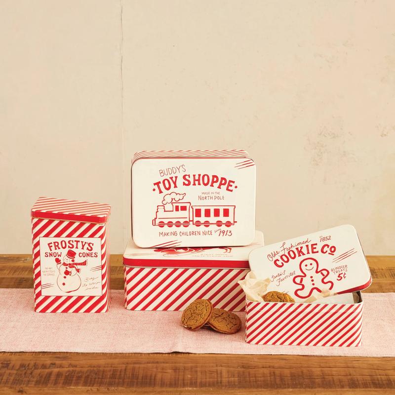 Vintage Style Holiday Tins - Choose Style