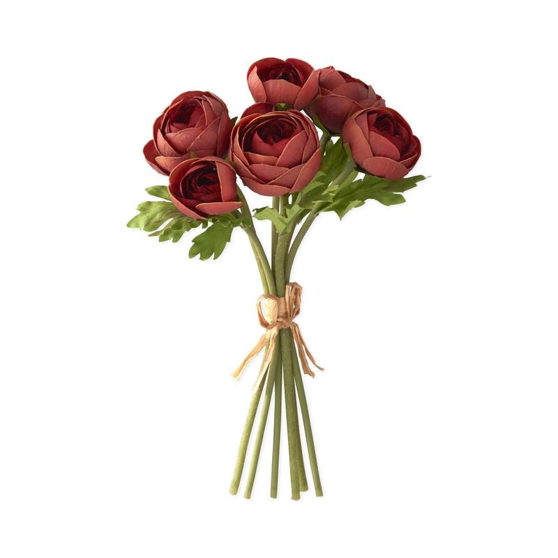 10.75" Real Touch Ranunculus Bundle - Rust