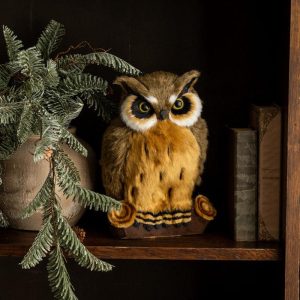 11" Great Horned Owl On Log