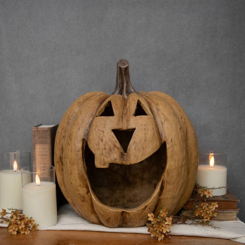 15" Big Mouth Pumpkin - Beige