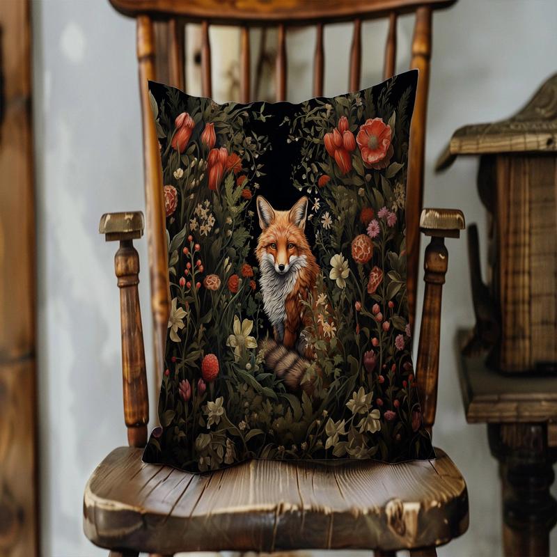 18" x 18" William Morris Inspired Fox Pillow Cover