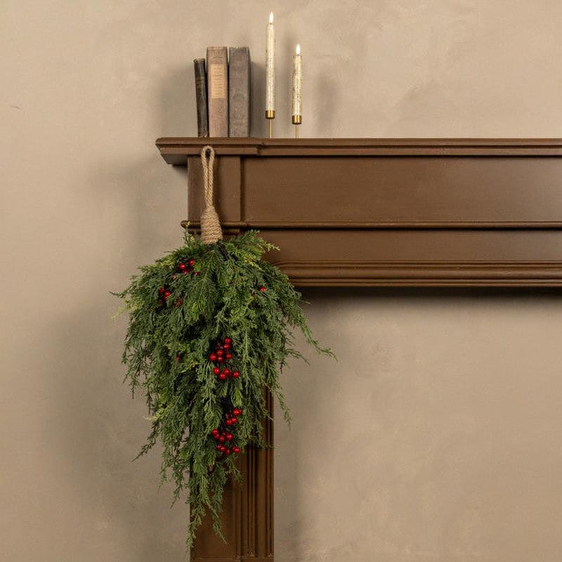 32" Pine, Cedar and Berries Hanging Swag