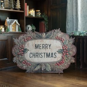 35.75" Weathered Merry Christmas Metal Sign