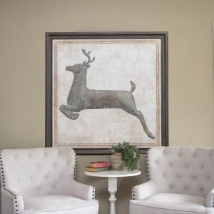48" Framed Metal Deer