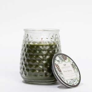 Greenleaf Silver Spruce Hobnail Glass Signature Candle