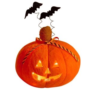 Lighted Felt Jack O Lantern Pumpkin