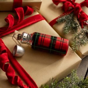 Plaid Thermos Ornament