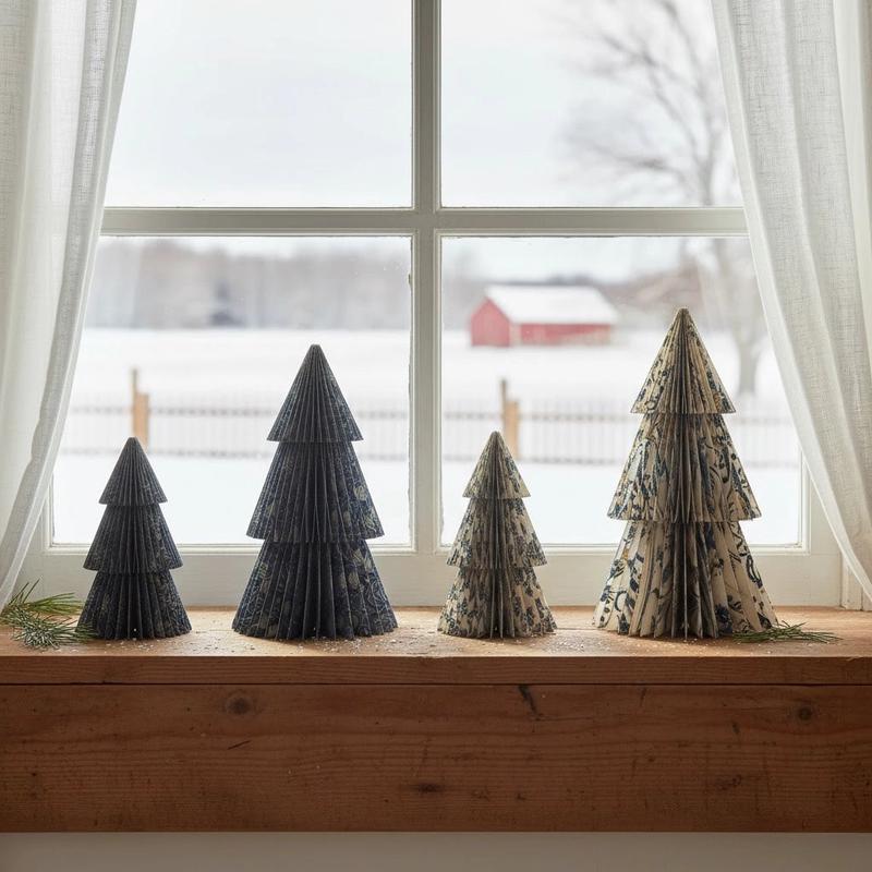 Set of 2 Handmade Folding Honeycomb Trees with Pattern - Choose Color