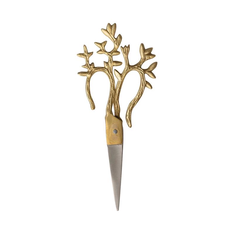 Vine Handled Brass and Stainless Steel Scissors