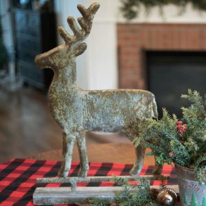 Weathered Deer on Wooden Base