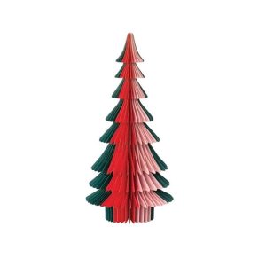 18" Red, Green and Pink Honeycomb Tree