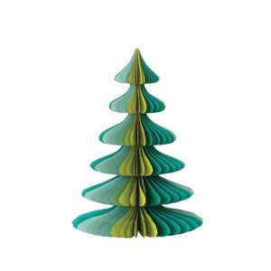 18" Teal, Blue and Chartreuse Honeycomb Tree
