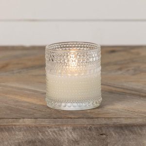 3.25" Dotted Glass 3d Flameless Wax Candle