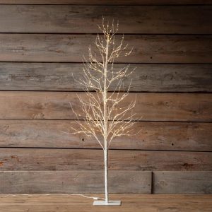 60" Twinkling Light Winter Birch Tree