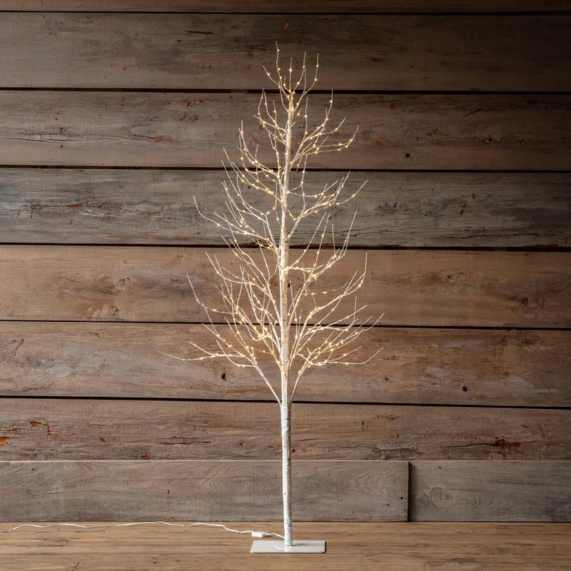 60" Twinkling Light Winter Birch Tree