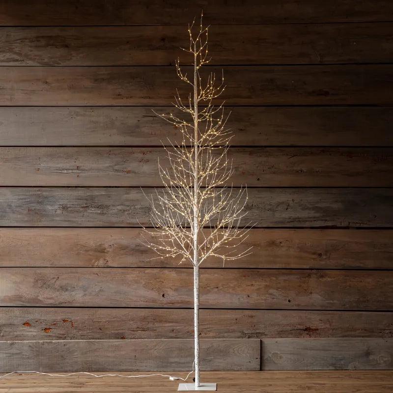84" Twinkling Light Winter Birch Tree